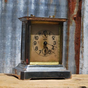 Victorian German Keinzle Mantle Clock with Music Box Alarm, Working