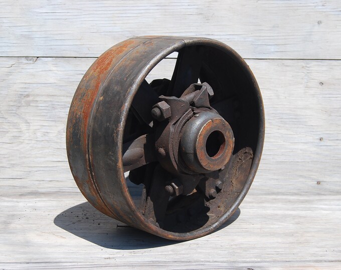 Vintage Flat Belt Line Shaft Pulley C. 1910's Salvaged Etsy