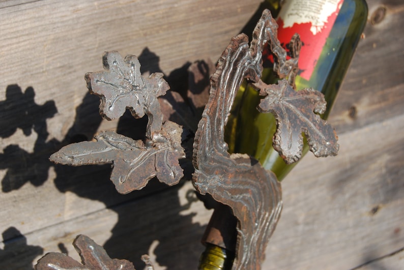 Handmade Wine Bottle Holder Metal Sculpture Etsy