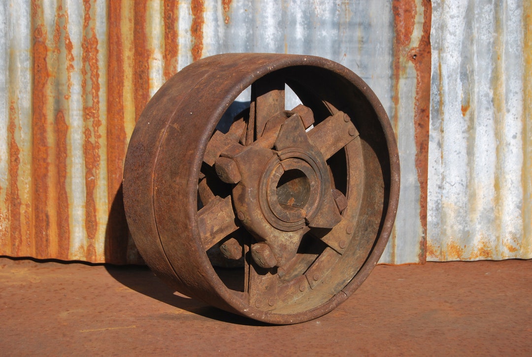 Vintage Flat Belt Line Shaft Pulley, Twopiece, Ca. 1900, Salvaged