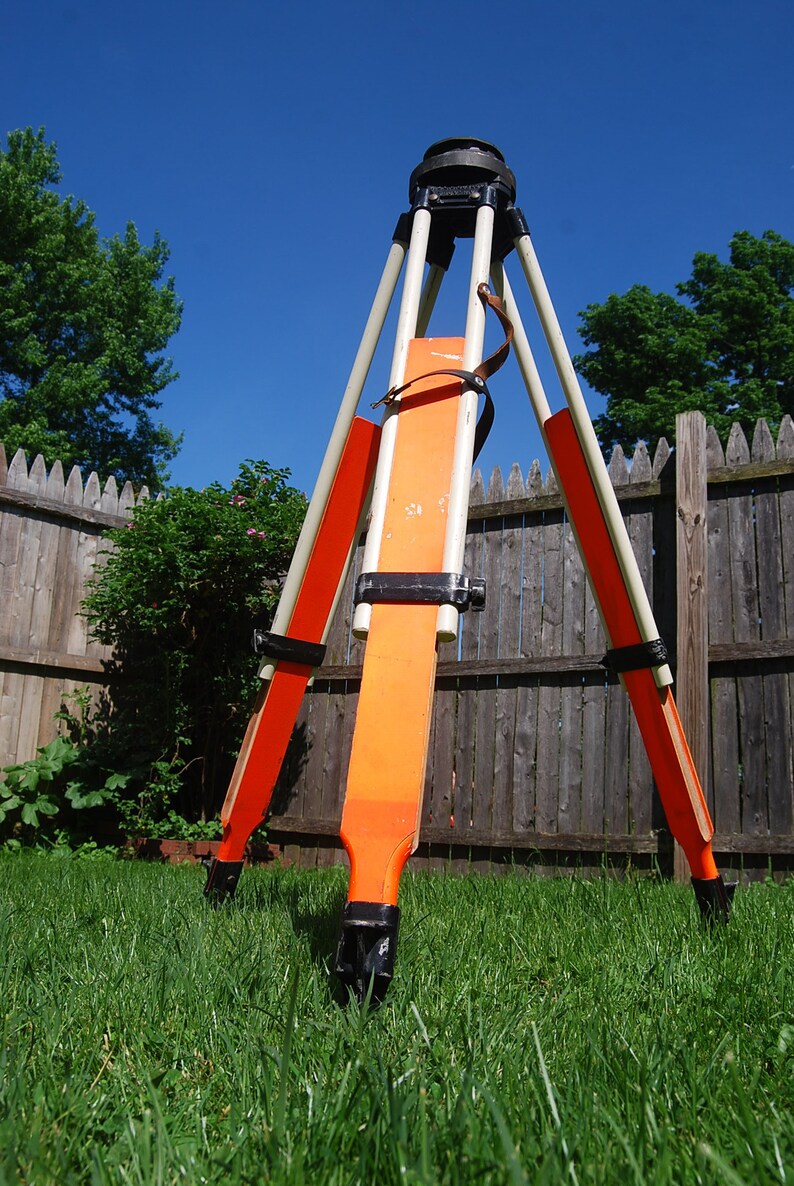 W L E Gurley Surveyor S Transit Wooden Dot Tripod Lamp Base - 