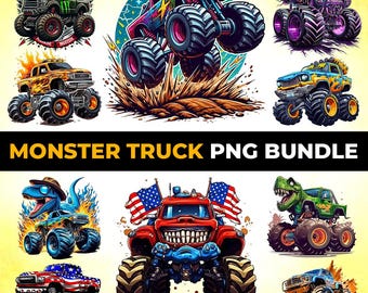 Monster Truck png Bundle, Truck png, Extreme Offroad Vehicle Clipart, Monster Truck Clipart, Offroad Truck, T-Shirt PNG, Truck Sublimation