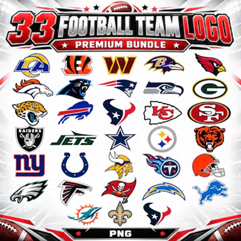 33 Football Team Logo - Etsy