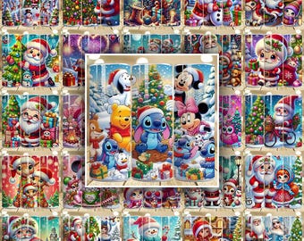 Christmas Tumbler Wrap Designs Bundle, Christmas 20oz Tumbler, Christmas Inflated Tumbler, Christmas Sublimation Design, Santa Tumbler Png