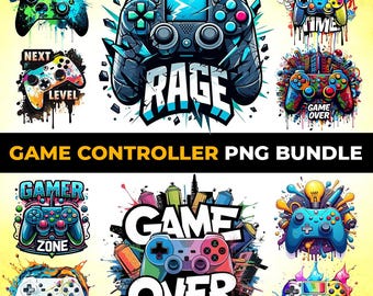 Game Controller Png Bundle, Video Games PNG, Gamer T shirt Png, Gamer Sublimation Bundle, Game Controller Clipart, Game on Png, Cartoon Png