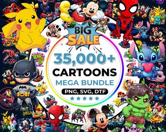 35000+ Funny Cartoon Mega Bundle, Clipart, Cartoon Characters, T Shirts Design Sublimation Design, Cartoon png, Retro Png Files, Cartoons