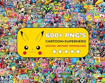 600+ Cartoon Mega Bundle Png, Cartoon Clipart, Cartoon png, Cartoon characters Svg, Sublimation Cartoons, Cartoons Bundle, Cricut Files, Png