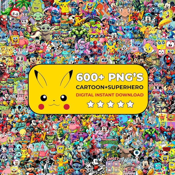 600+ Cartoon Mega Bundle Png, Cartoon Clipart, Cartoon png, Cartoon characters Svg, Sublimation Cartoons, Cartoons Bundle, Cricut Files, Png