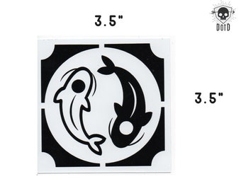 Koi Spirit Yin Yang atla - black and white vinyl sticker opaque decal social fun bumper sticker laptop decal geek gift zen