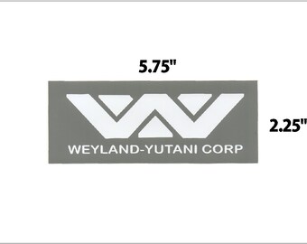 Weyland Yutani Corp grey and white vinyl sticker decal