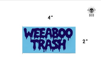 Weeaboo Trash - sticker opaque decal social fun fandom bumper sticker laptop decal geek gift cute weeb stuff anime present