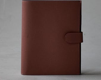 Pink Rose Blush Vegan Leather A5 Ring Planner | Refillable 6-Ring Agenda Binder | Luxury Organiser
