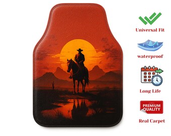Crimson Frontier Car Mats (Complete 4 Pcs Set) | Knight Rider | Universal Fit, Waterproof & Washable