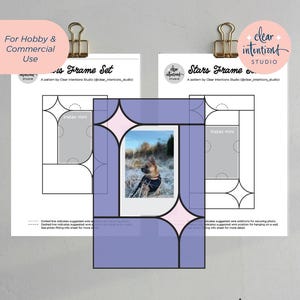 Stars Stained-Glass Photo Frame Pattern - Bundle with 5 options included