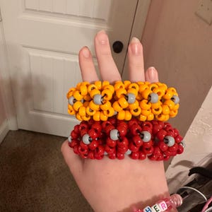 Orange and Red Kandi Cuff