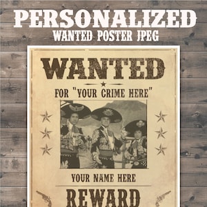 Sinal de procurado JPEG imprimível | 8,5 x 11 JPG personalizado | Não é um download instantâneo | Não editável | Convite de sinal de procurado
