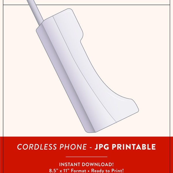 Schnurloses Telefon JPG 2D druckbare Datei | Casey Phone Printable Prop | Halloween Kostüm Telefon