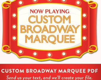 Customized Broadway Marquee PDF | Carnival Save The Date | Broadway Baby Announcement