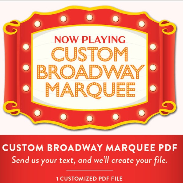 Customized Broadway Marquee PDF | Carnival Save The Date | Broadway Baby Announcement