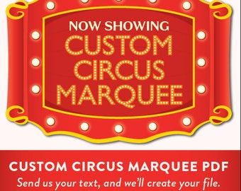 Customized Printable Marquee PDF | You Provide Your Words and We Provide 1 Customized PDF | Not An Instant Download