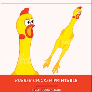 Prop de pollo de goma imprimible / Descarga instantánea de accesorios de pollo / Accesorios de carnaval / Accesorios de fiesta de circo