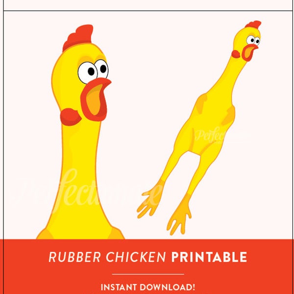 Printable Rubber Chicken Prop |  Instant Download Chicken Prop | Carnival Props |  Circus Party Props