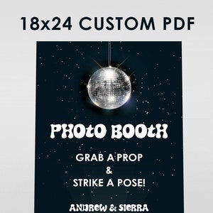 Custom Disco Photo Booth Sign 18 x 24 Printable PDF | Disco Party Sign | Bat Mitzvah Sign | Bar Mitzvah Sign | Not An Instant | Not Editable