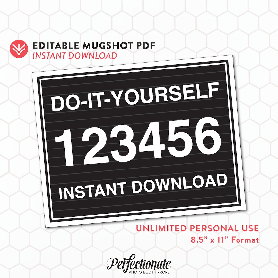 DIY Mugshot Sign Mugshot Template Unlimited Personal Use Etsy