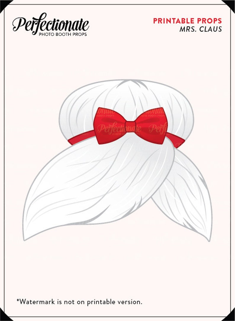 Mrs. Claus Props Printable Mrs Claus Mrs Claus Hair - Etsy