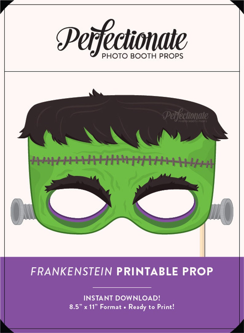 Frankenstein Mask Printable Halloween Monster Mask Instant Etsy Frankenstein Mask Printable Halloween Monster Mask Instant Etsy