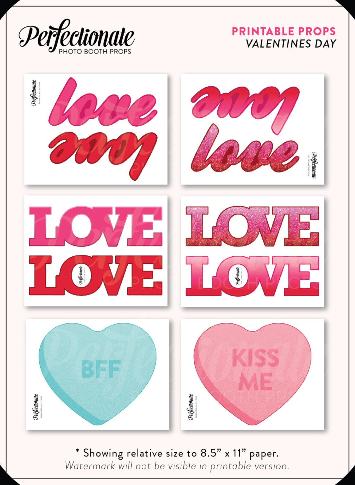 Printable Valentines Photo Booth Props 50 Props Instant - Etsy