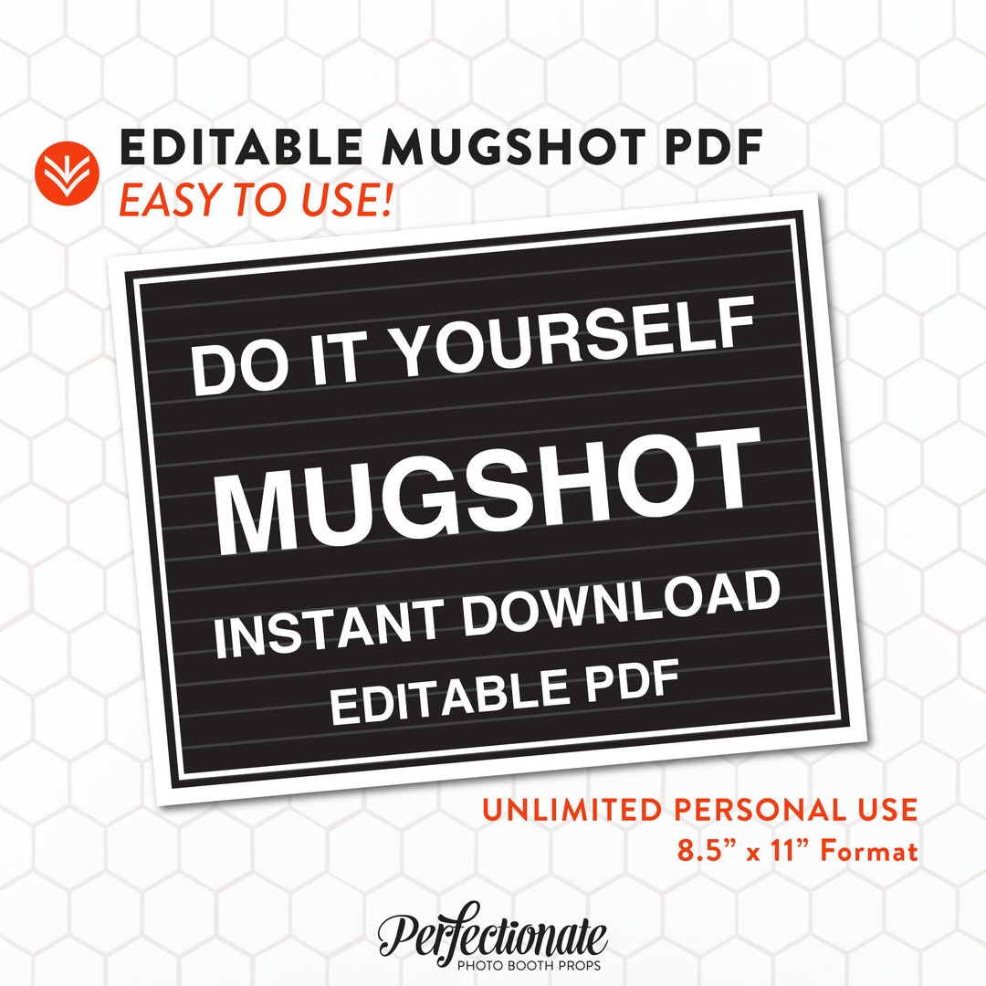 diy mugshot sign | mugshot template | unlimited personal use | instant download | editable pdf - etsy australia