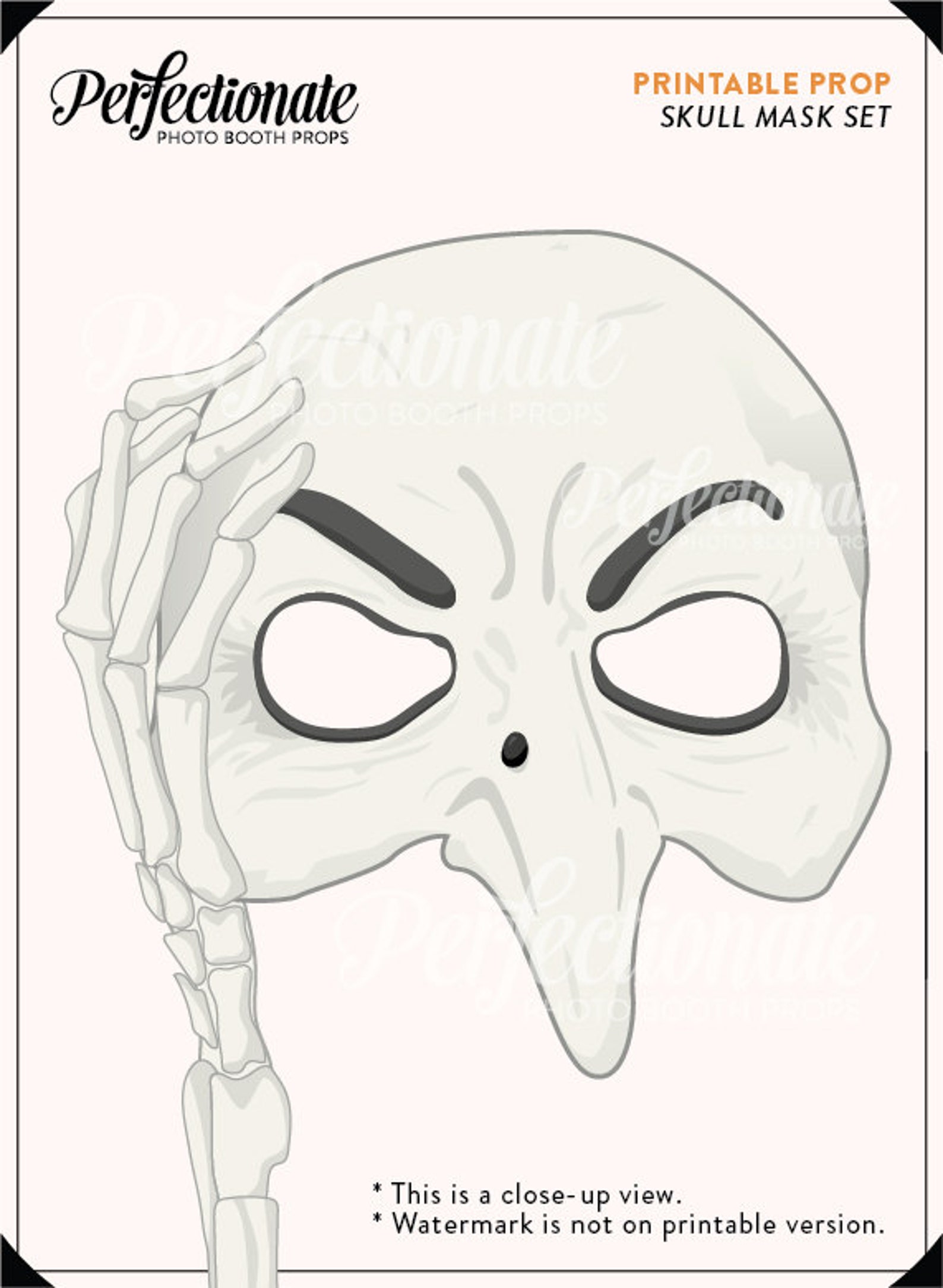 Printable Skull Mask Props Halloween Skull Instant Download | Etsy