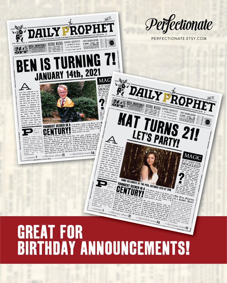 Custom Daily Prophet Front Page Printable PDF Potter Save | Etsy