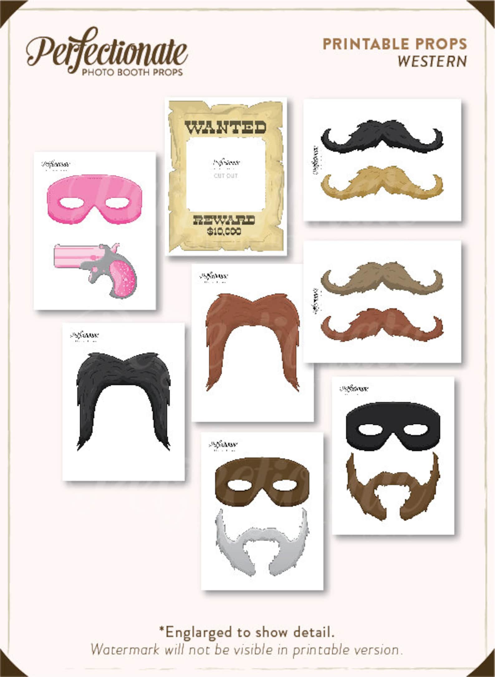 Printable Western Photo Booth Props 32 Printable Cowboy - Etsy