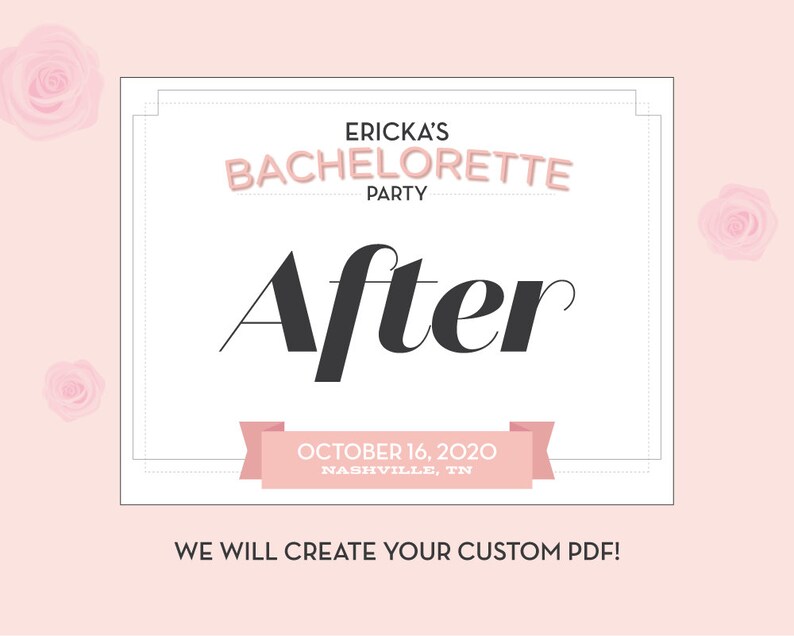 Before and After Bachelorette Signs Customize Text and - Etsy
