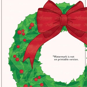 Printable Wreath Christmas Wreath Printable Instant - Etsy