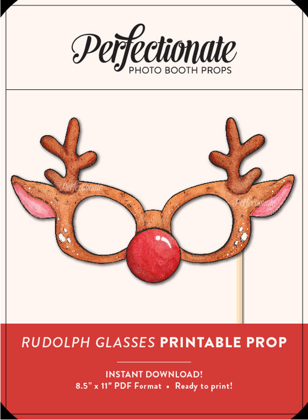 Reindeer Antler 2D Glasses | Printable Rudolph Glasses | DIY Christmas ...