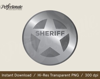 Sheriff Badge PNG | Western Sublimation | Western PNG | Western Clip Art | Sheriff Clip Art | Instant Download | Limited Commercial License