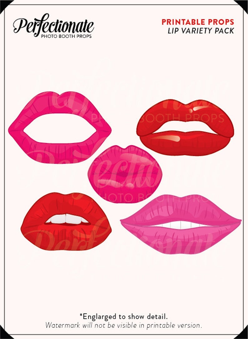 Printable Lips Photo Booth Props 28 Printable Lips Props Etsy