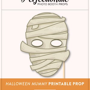 Printable Mummy Mask Prop Halloween Printable Prop DIY Props Instant Download Photo-booth ...