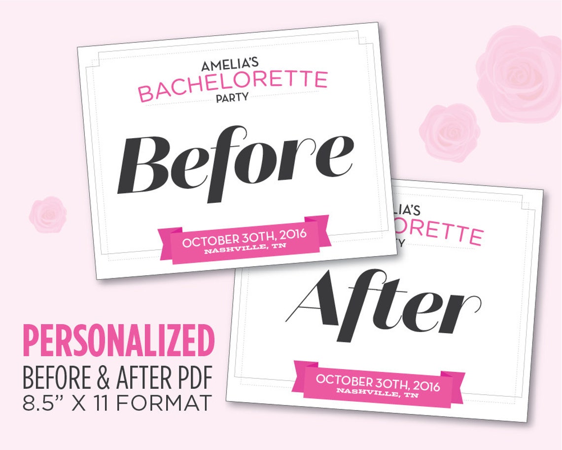 Before and After Bachelorette Signs You Provide Your Custom | Etsy