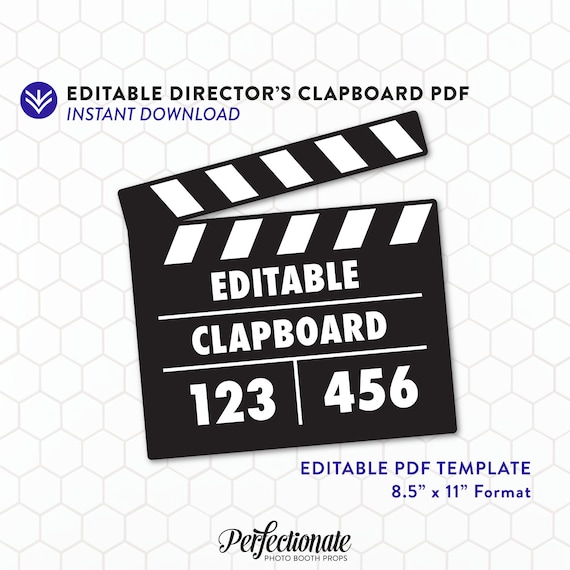 directors clapboard template instant download editable etsy