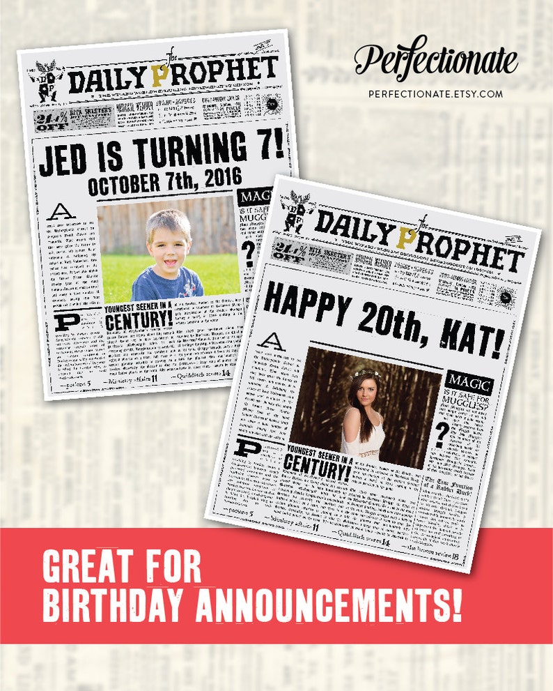 Custom Daily Prophet Front Page Printable PDF Potter Save | Etsy