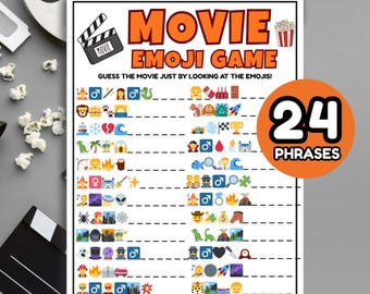 Pictionary de Emojis de Películas / Juego de Adivinanzas de Emojis de Películas / Juegos Imprimibles / Juego de Fiesta / Quiz de Emojis de Películas / Trivia de Emojis de Películas / Juego de Emojis de Películas