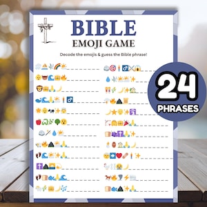 Gioco Emoji della Bibbia Attività in chiesa Giochi biblici per bambini Adolescenti Adulti Chiesa Gruppo di giovani Giochi di studio biblico Gioco di quiz sulla Bibbia Giochi cristiani