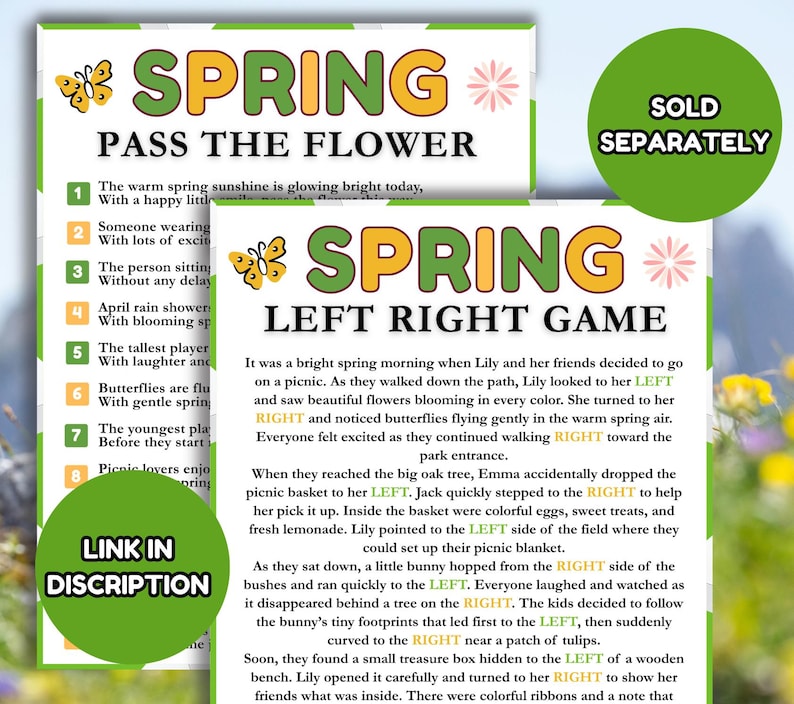 Spring Think Fast Game, Fun Printable Spring Game for Kids Adults ...