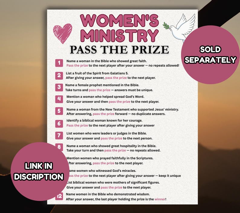 Womens Ministry Games, Women of the Bible Trivia Game Printable ...