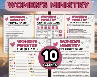 Women's Ministry Games Bundle, Bible Games for Women Christian Ladies Luncheon Games, Women of the Bible Women Game for Church Games
