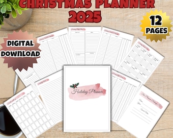 2025 Christmas Planner Holiday Organizer Printable Christmas Planner PLR